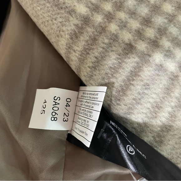 NWT Sam Edelman Windowpane Plaid Coat in Feminine Plaid Size S Wool blend - Picture 6 of 10